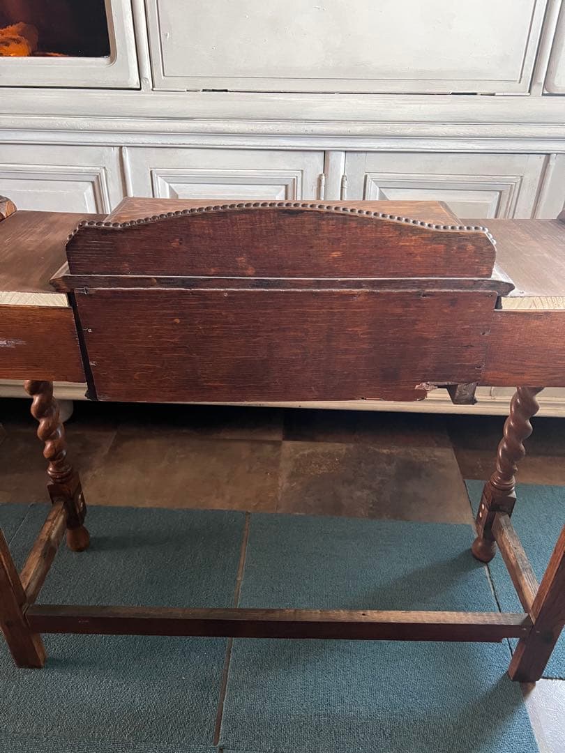 イギリスアンティーク＊木製デスク リメイク品＊引き出し付き