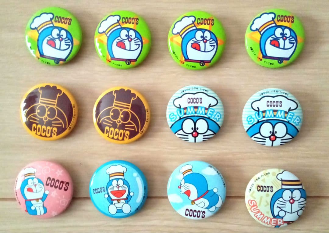 レトロ！自宅保管品 中古美品 ドラえもん ココス 缶バッジ 36個セット