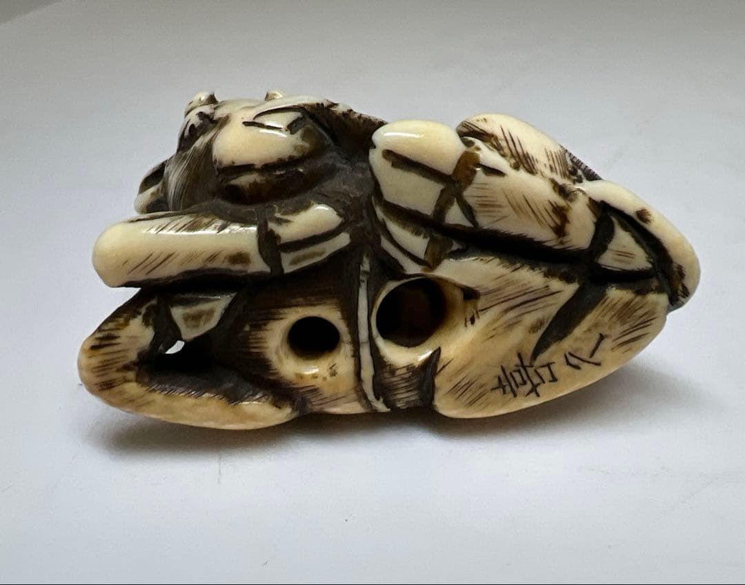 極上　喜久銘　牛根付　27g 東Y8-0114☆2F