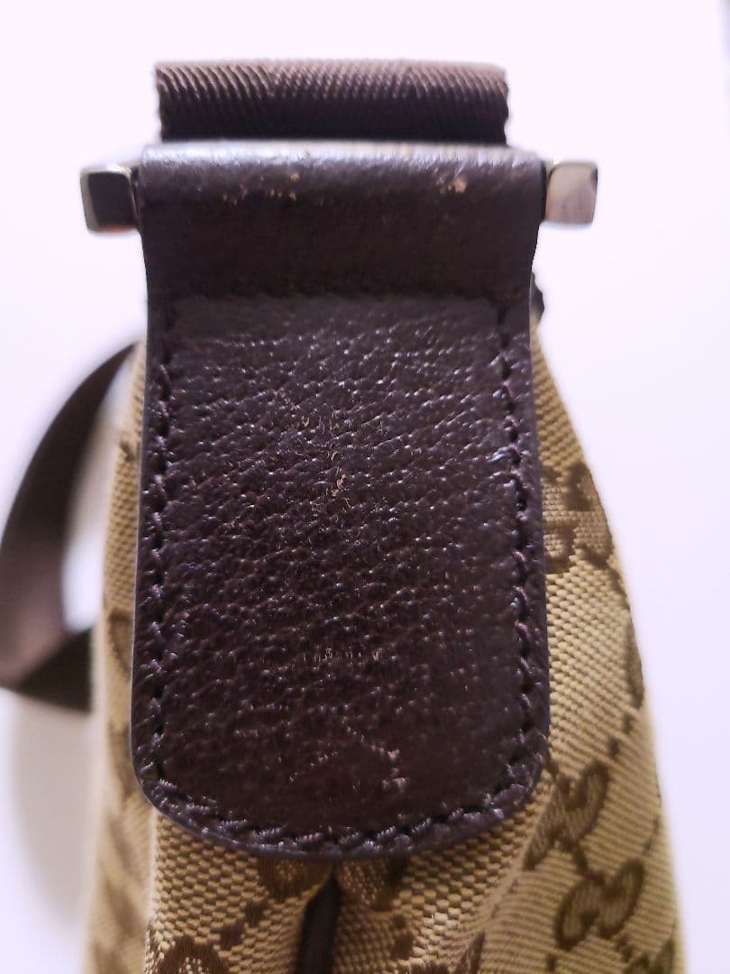 GUCCI グッチ ロゴ GG柄 キャンバス ハーフムーン ワンショルダーバッグ