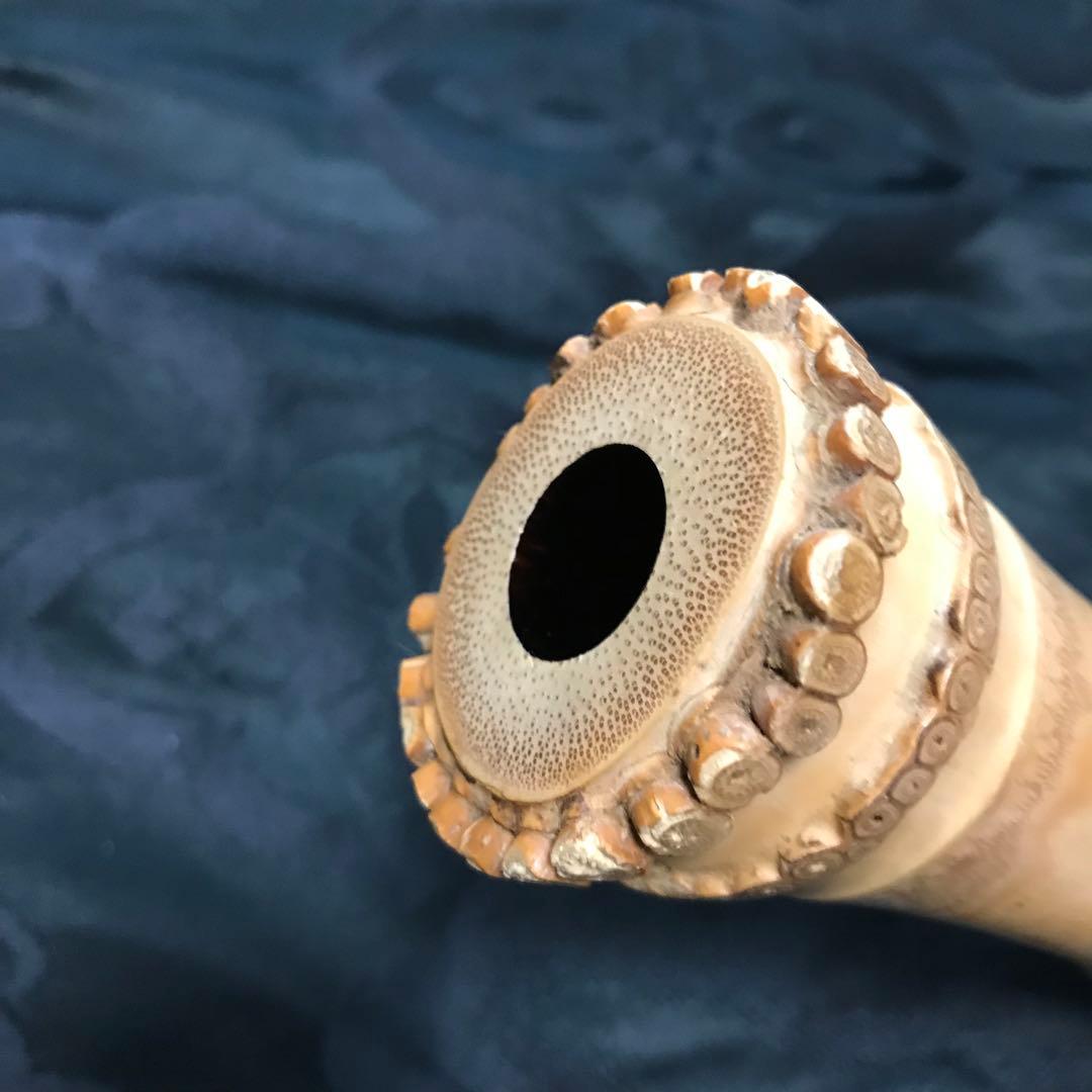 尺八 琴古流 在銘 中継ぎ緩み無し 二尺一寸管 籐巻 銀三線 【音出し確認済み】