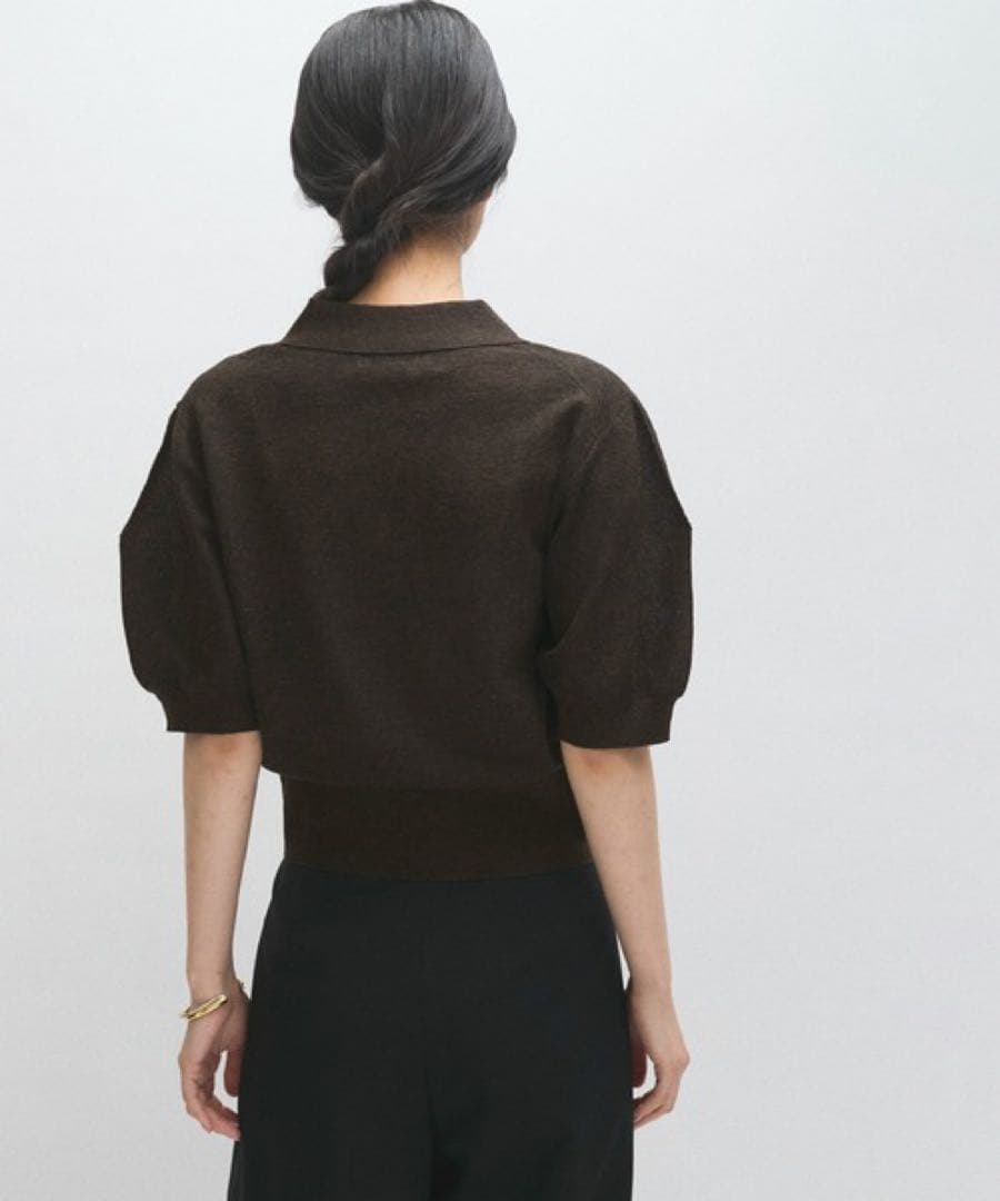 アダムエロペ ラミーニットポロシャツ　ネイビー　2025ss