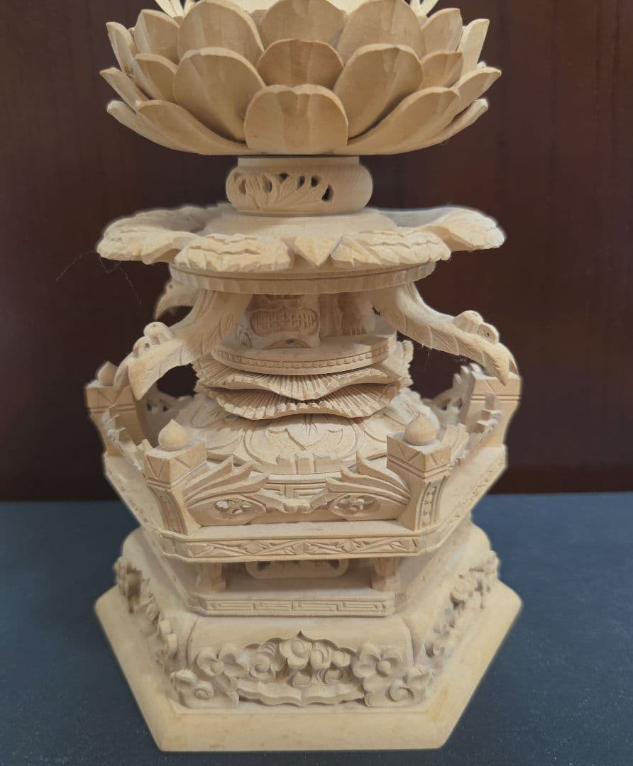 仏像　釈迦如来座像　木彫　柘植　2.5寸