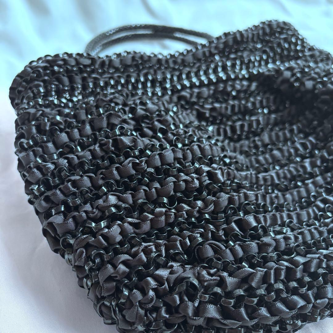 【美品】✨アンテプリマ ワイヤーバッグ　ブラック　リボン