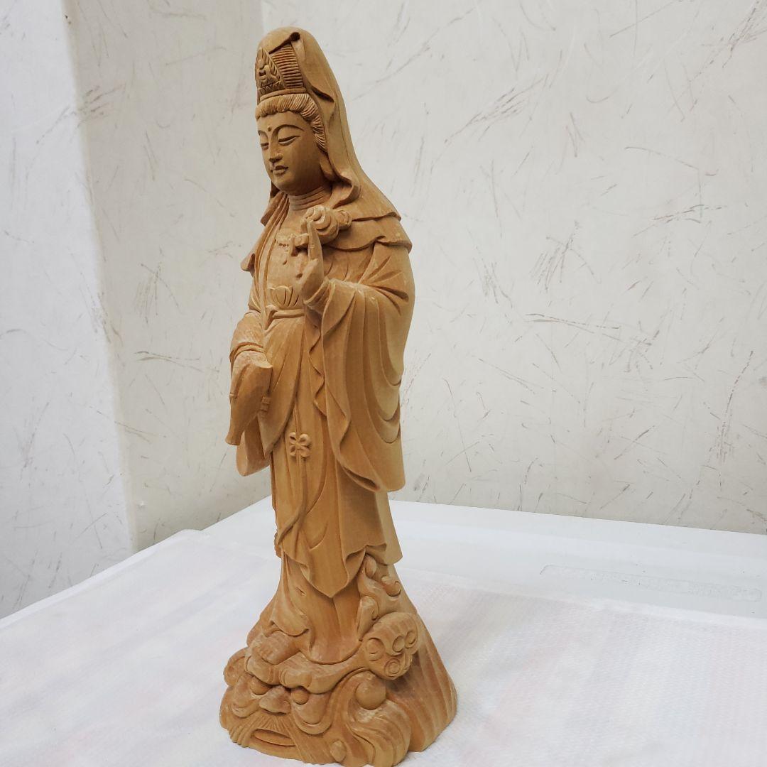 Ｂフライデー　蔵出し特価仏像★桧材 滴水観音菩薩像★高さ：約30cm