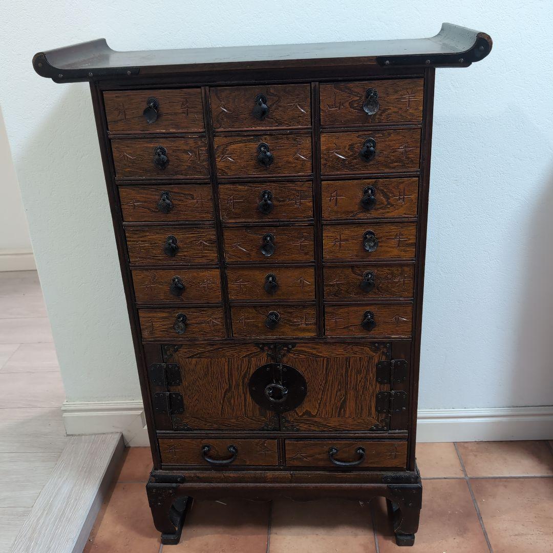 木製アジアンスタイル収納キャビネット