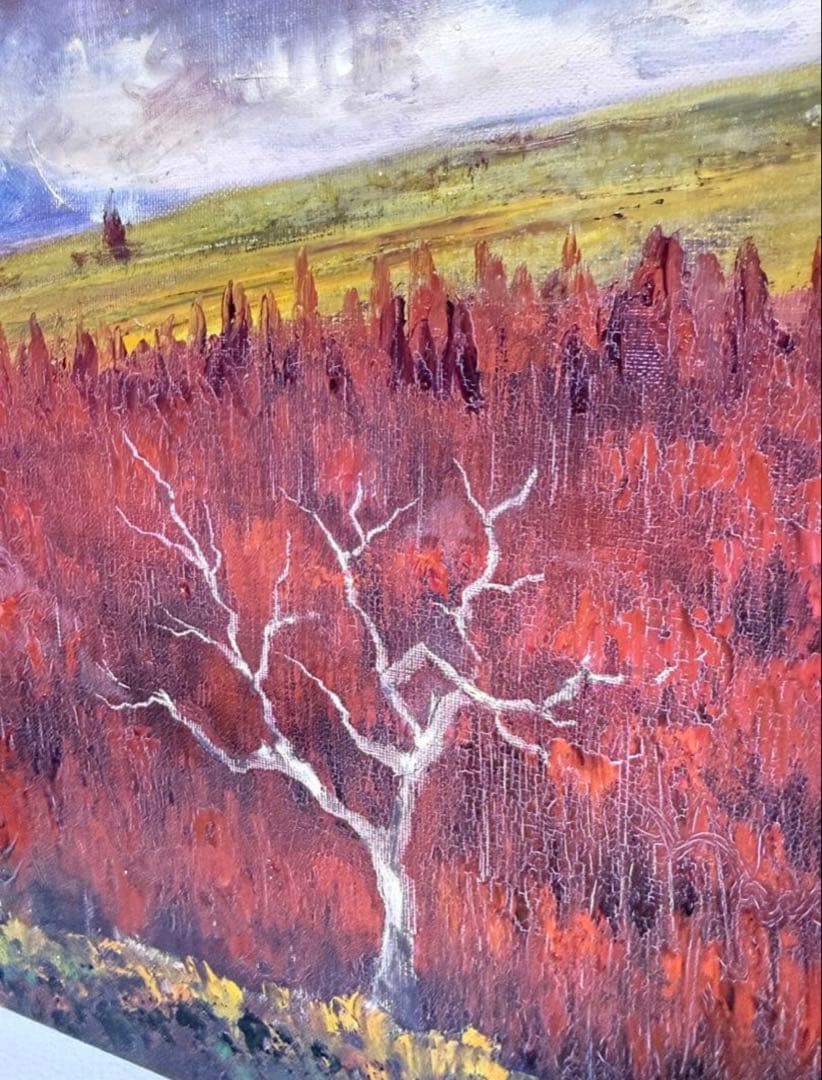 真作　中野耕治　秋の風景 F6サイズ油彩画 送料込み1/21