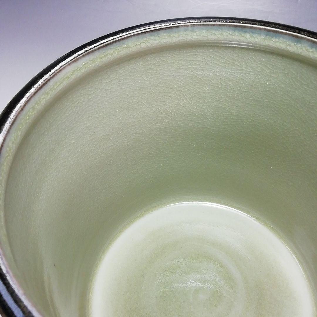 Ｓ６１３　水指　『御深井』『陽山作』『塗師　中村湖彩』　共箱　茶道具