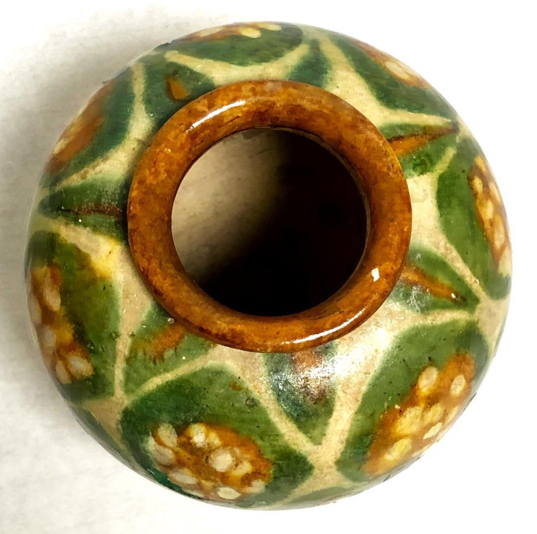 唐時代 唐三彩壺 伝世品焼物 保証 陶器 中国美術 ウブ品 WWTT173