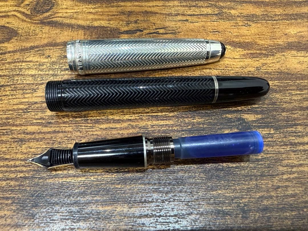 最終値下げ 超希少 モンブラン 万年筆 ソリテール ドゥエ シルバーバーリー