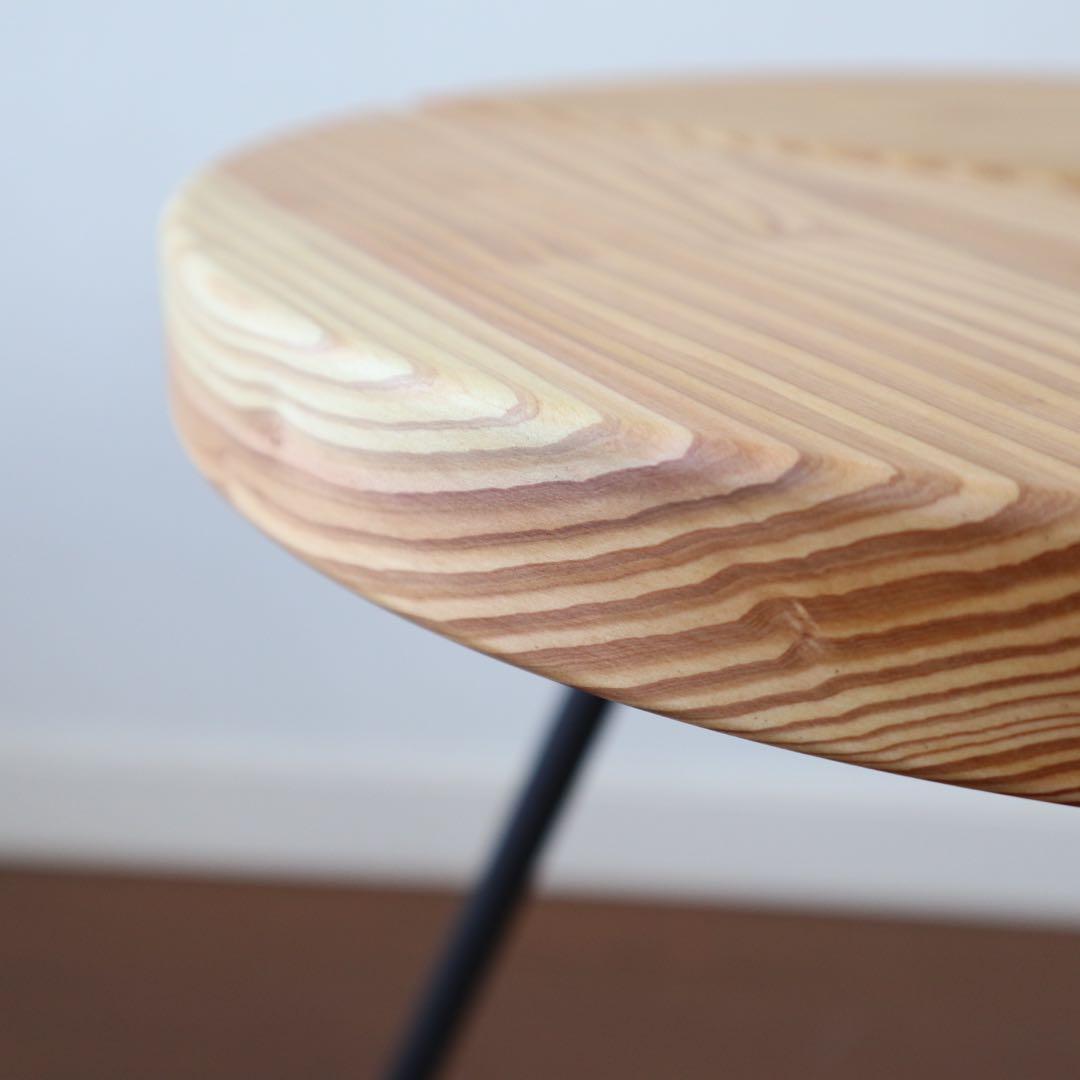 アイアンスツール　杉座面