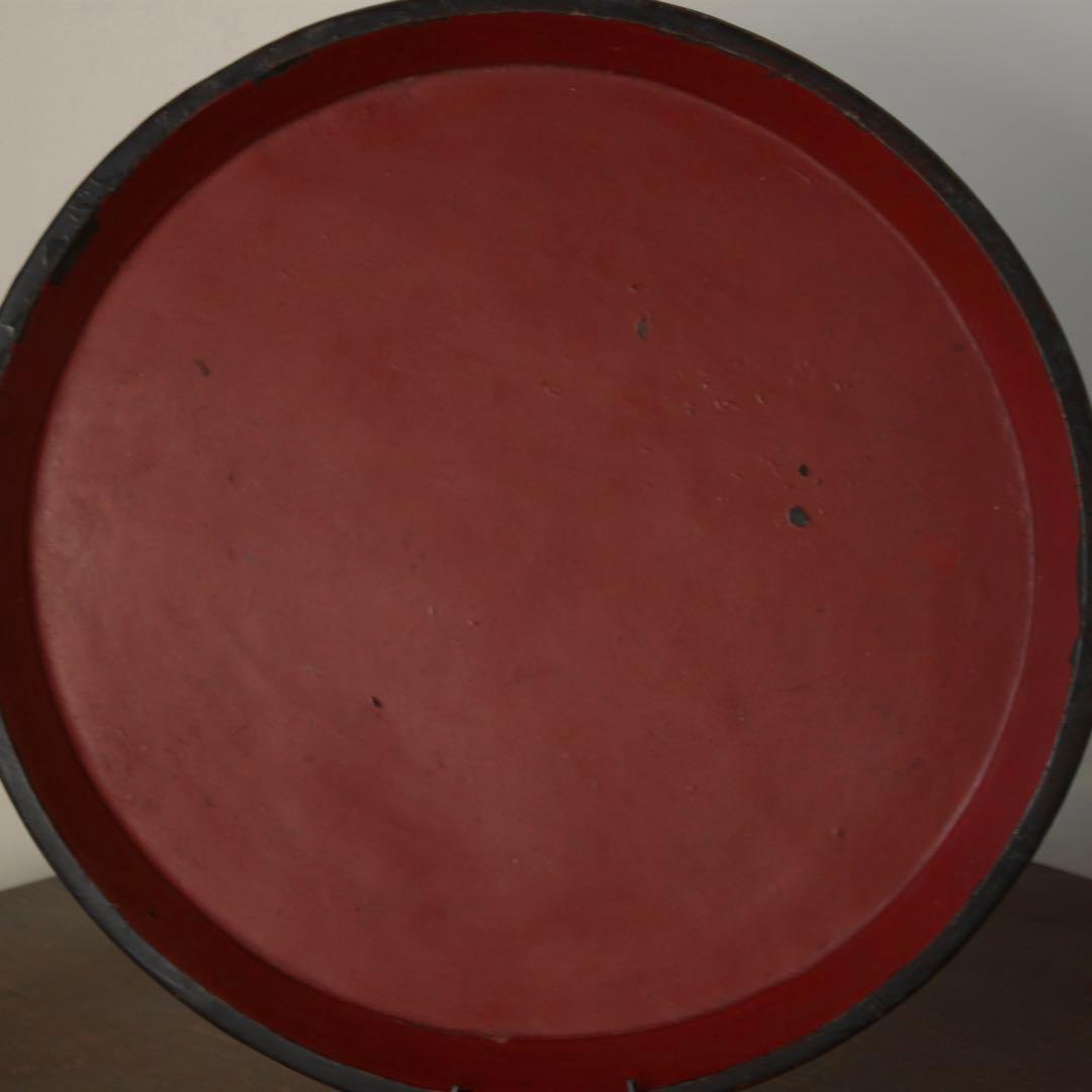 朱塗り 丸盆 幕末明治頃 古道具 アンティーク