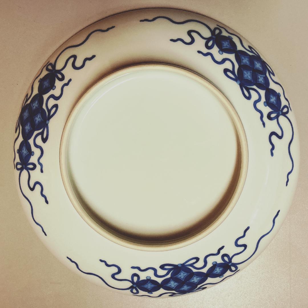 【値下げ】 【真作保証】 市川龍仙 色鍋島 色絵木犀文 七寸皿