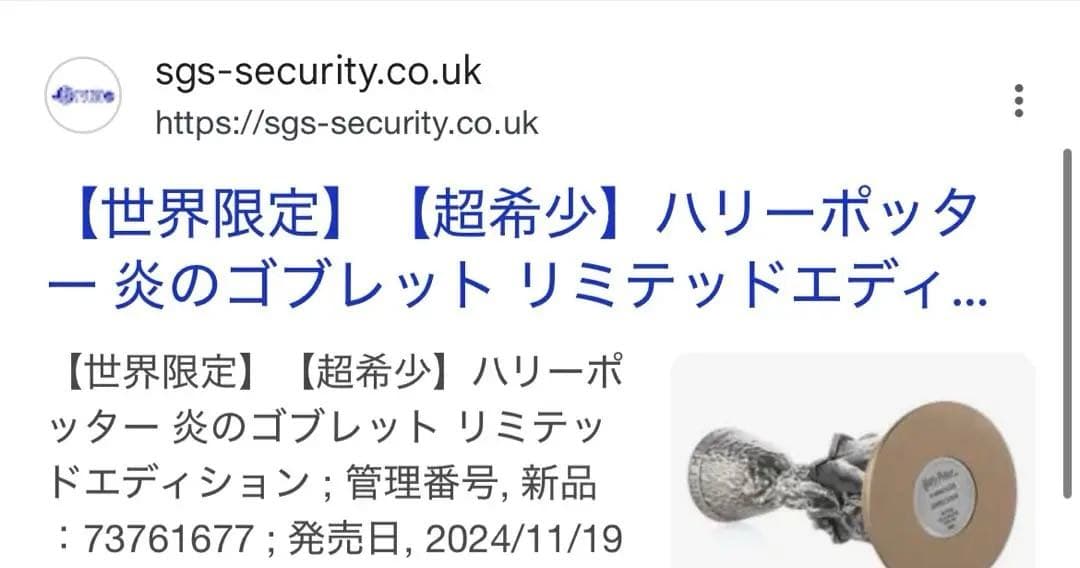 【世界限定】【詐欺注意】ハリーポッター　炎のゴブレット　リミテッドエディション