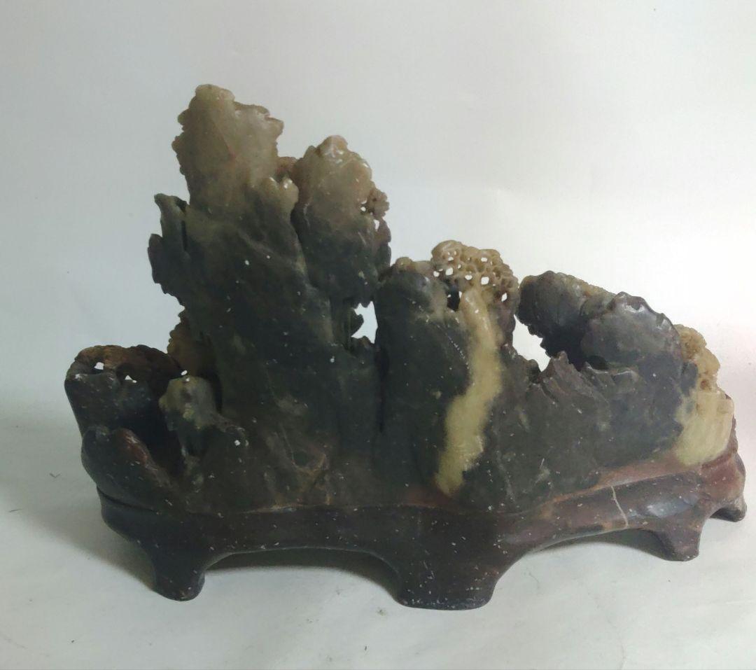 寿山石　山水　風景　石製　中国