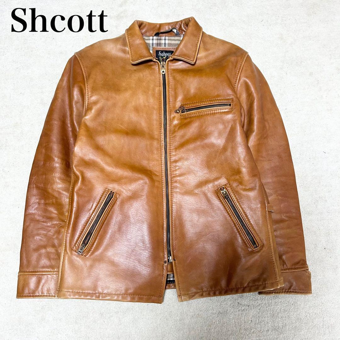 美品　ショット　Schott シングルライダースジャケット　AT101 牛革