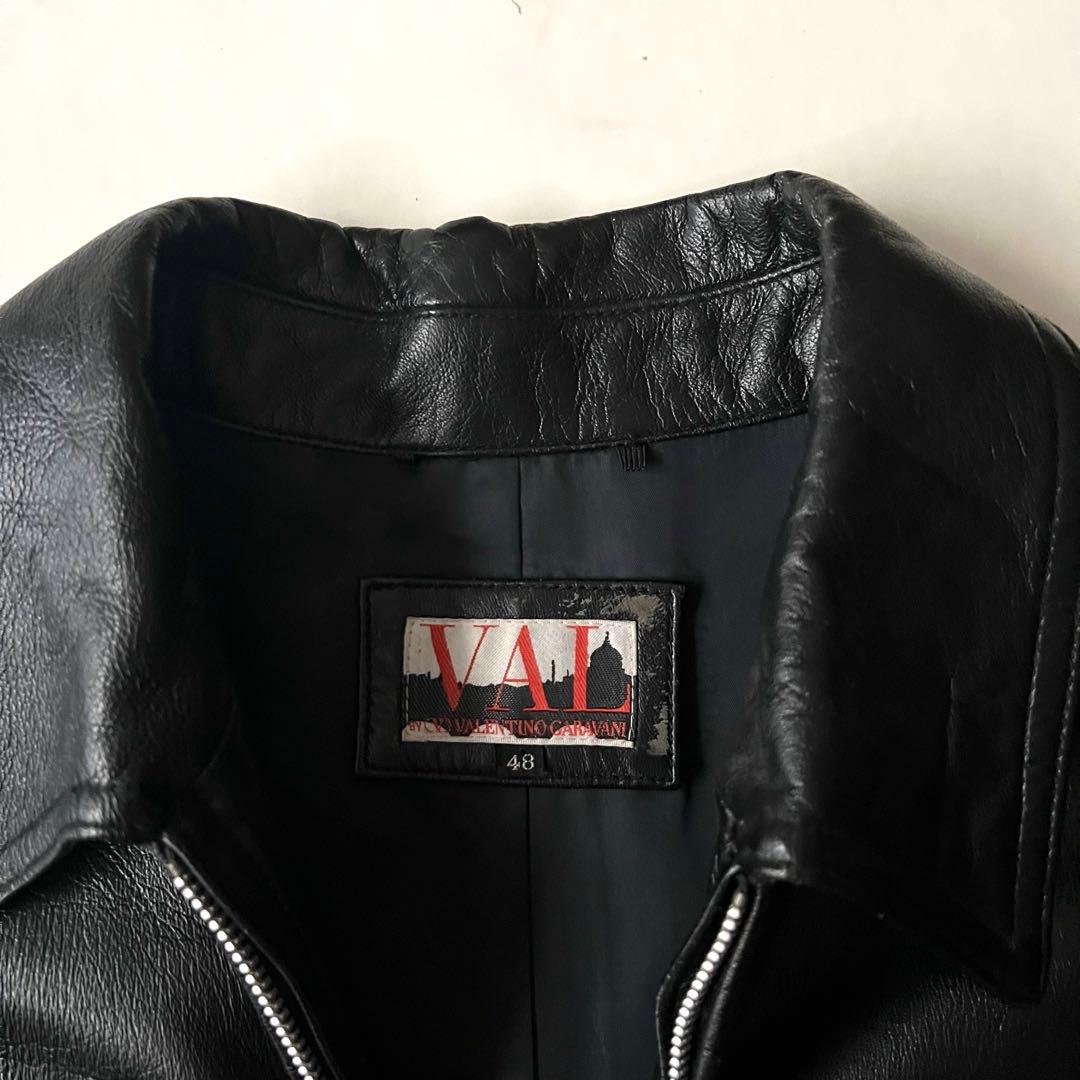 希少 ヴァレンティノガラヴァーニ レザージャケット 羊革 ブラック 黒 48 L