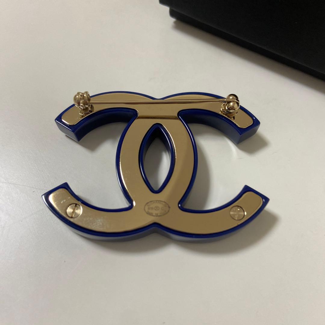 【未使用】CHANEL シャネル ココマーク ブローチ B19C ネイビー