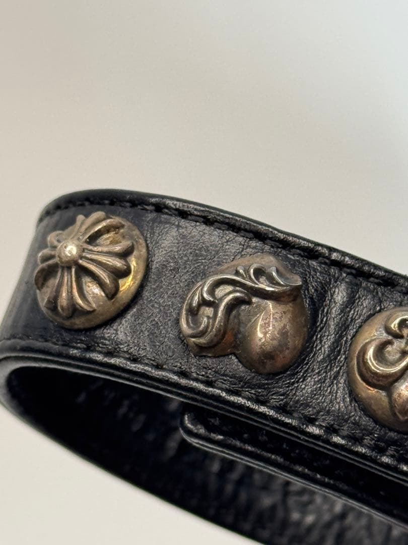 L*A様 Chrome Hearts シルバー銀製ブラックレザーバングル