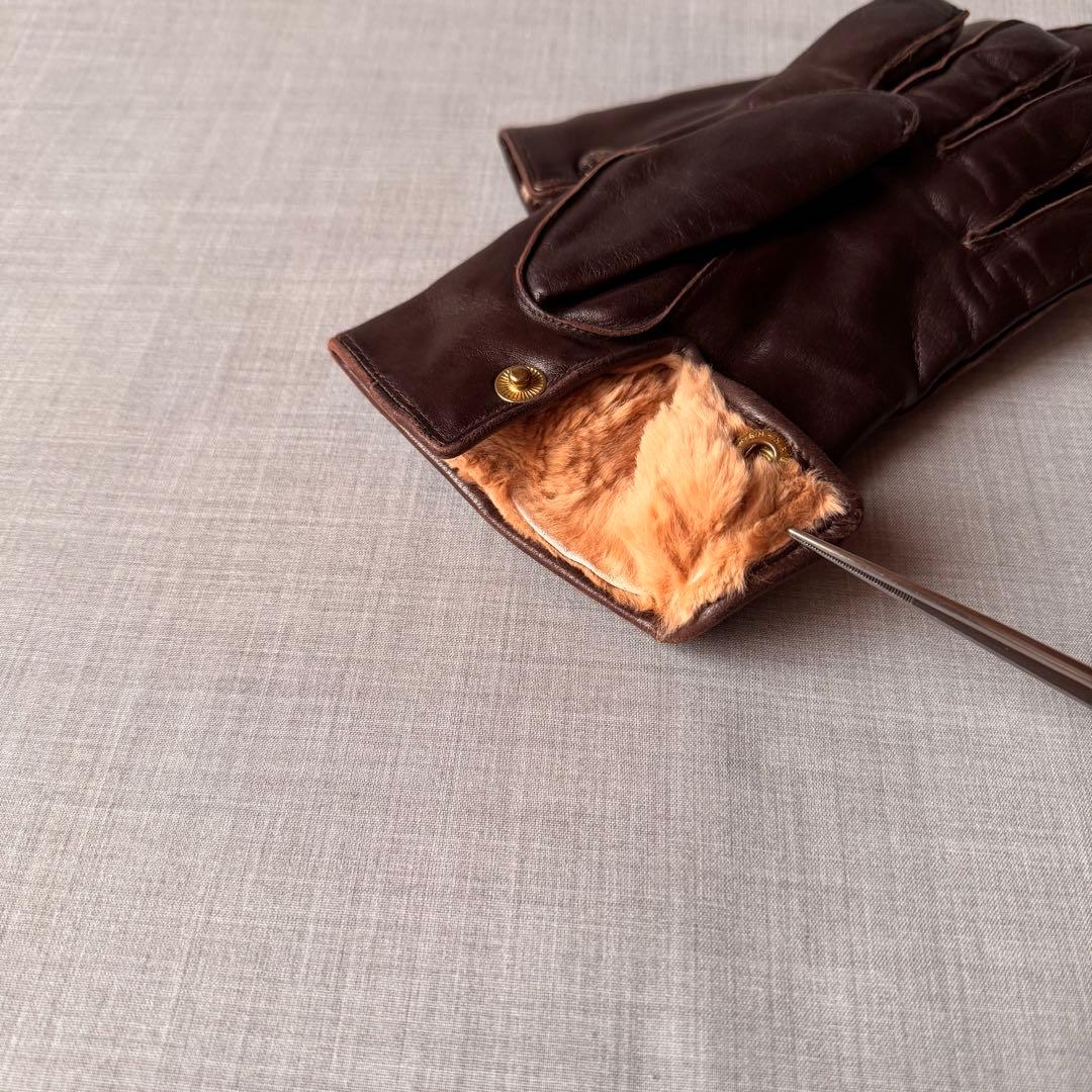 DENTS デンツ 内ファー レザーグローブ ブラウン