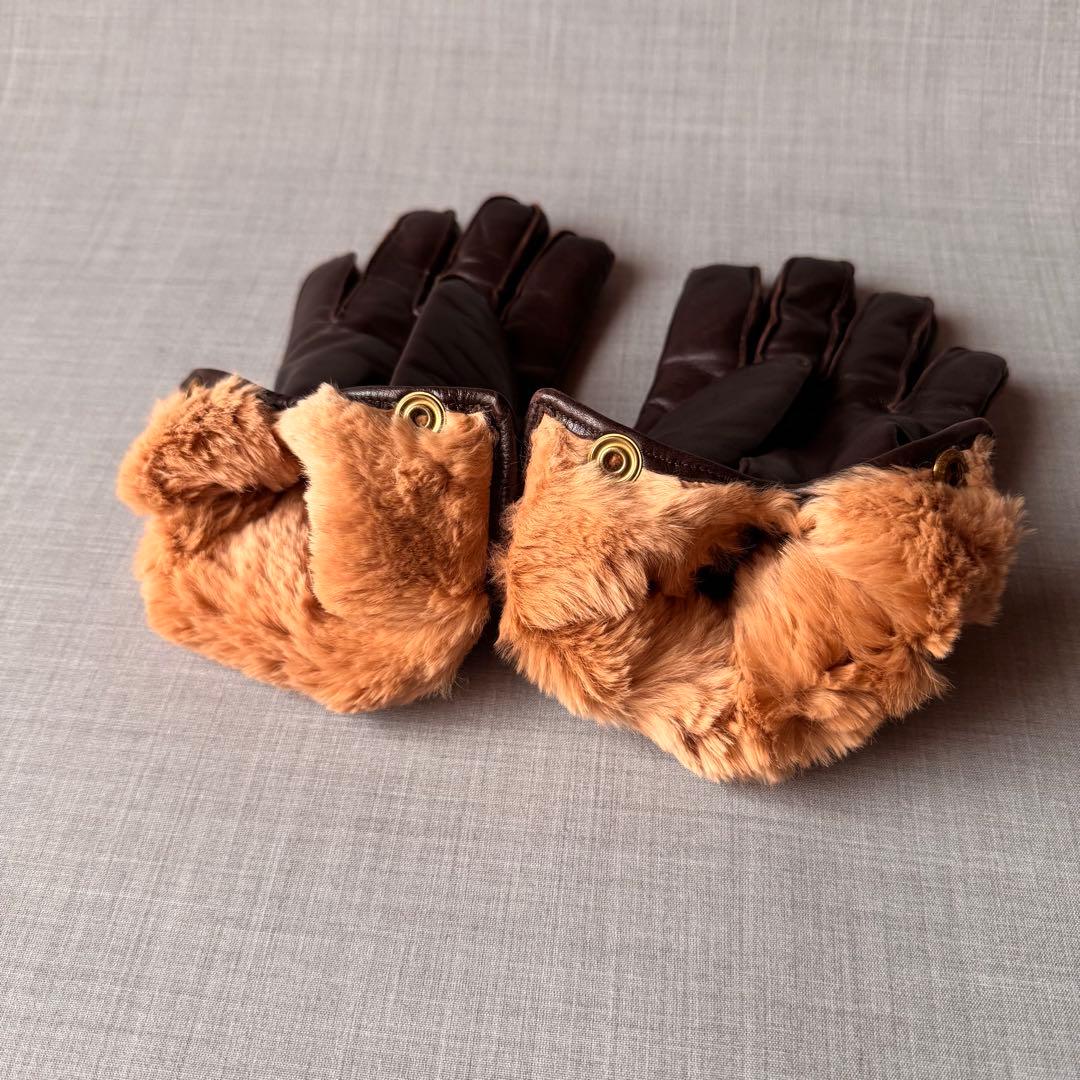 DENTS デンツ 内ファー レザーグローブ ブラウン