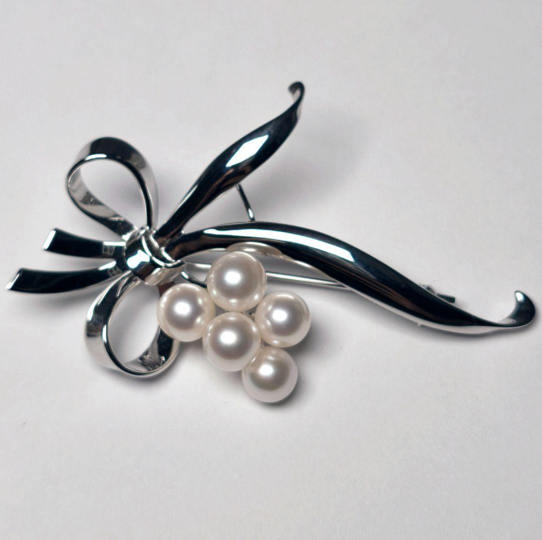 【極美品 最高級】ミキモト ブローチ パール 愛子様 ご着用 5珠 ロングセラー