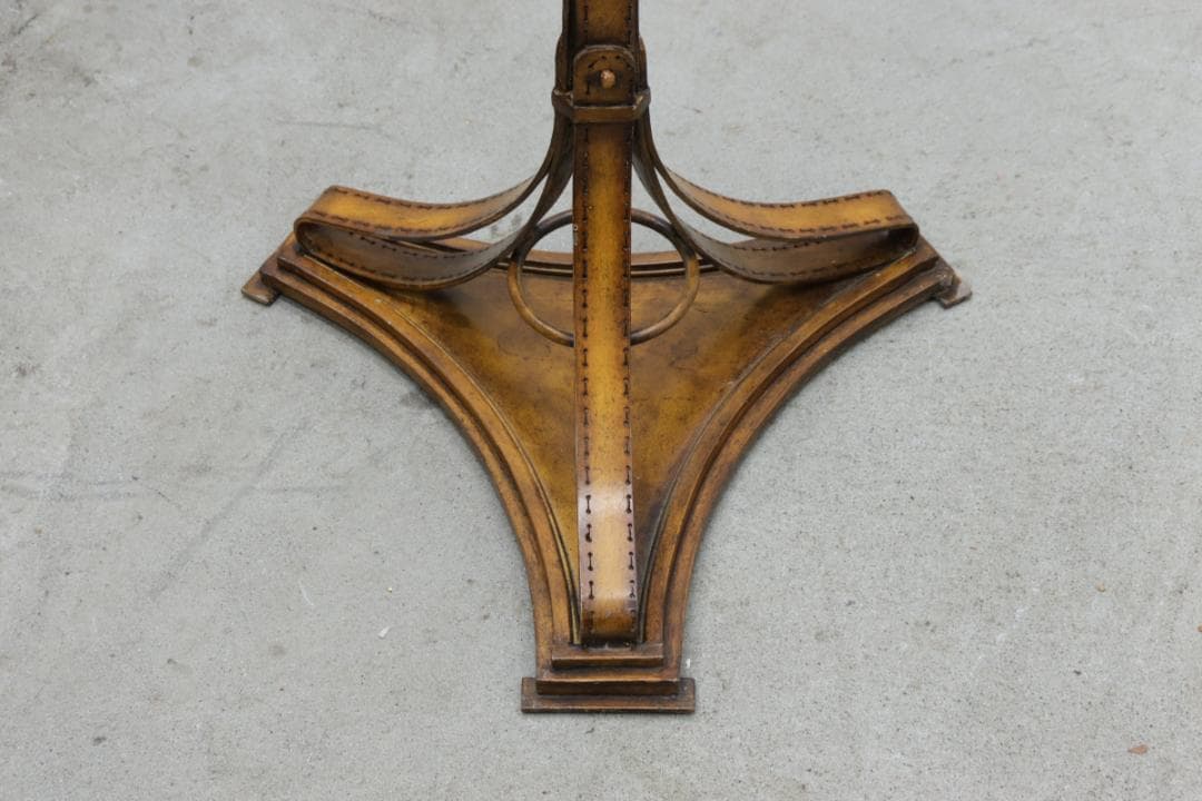 アイアン レザーベルト風 コートスタンド ハンガーラック 服 収納 ヴィンテージ