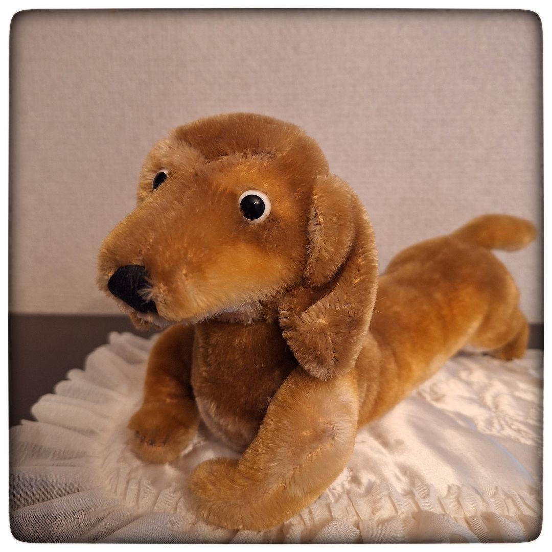 【ポンチ目 犬 ダックスフント】20cm フランス 犬 ヴィンテージ 茶色