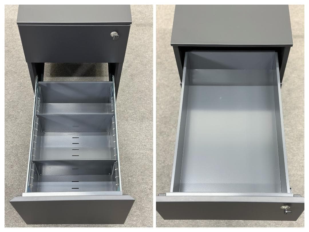 カッシーナイクスシー■AFドロアー　鍵付き　黒　デスクワゴン　袖机　オフィス