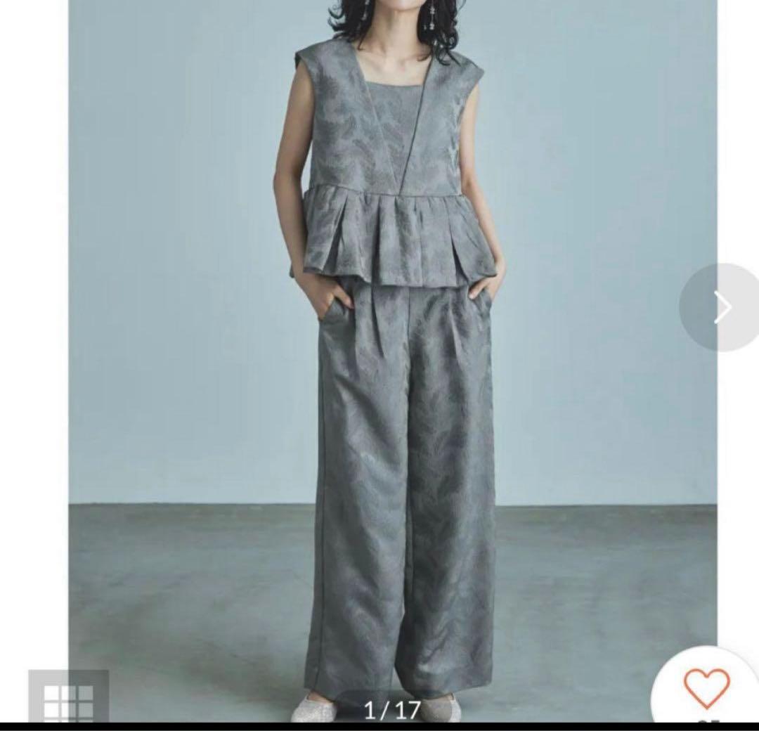 【niana】 ペプラム セットアップ パンツドレス 結婚式 ANDRESD L