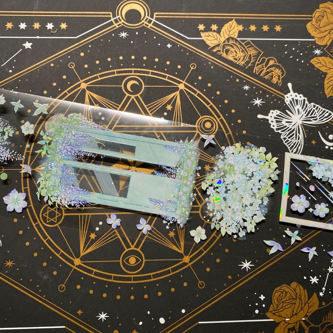 【9296】海外　マステ　中古巻　貝殻光マスキングテープ　半透明　窓