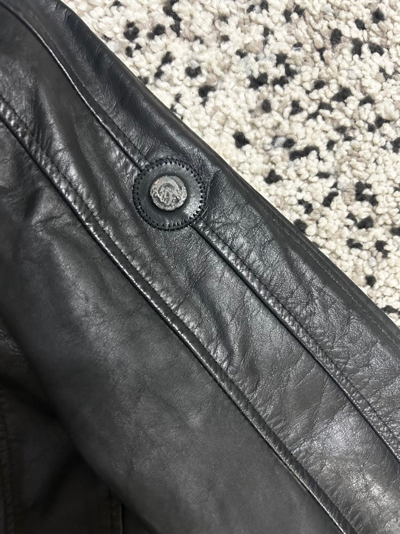 ディーゼル　レザージャケット　ライダース　シングル　ブラック　牛革