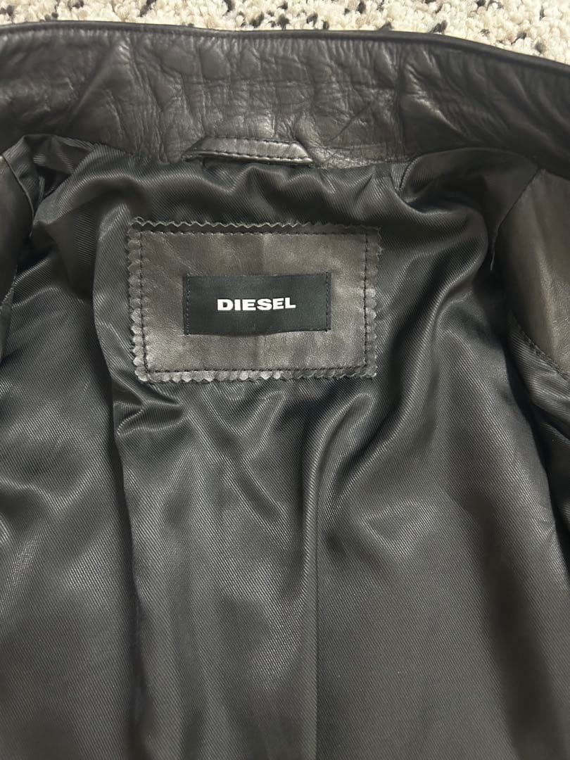 ディーゼル　レザージャケット　ライダース　シングル　ブラック　牛革