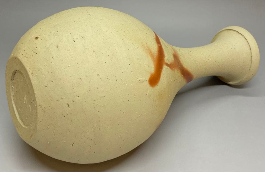 人間国宝　伊勢崎淳　緋襷花入　箱付(四方桟) 　U901