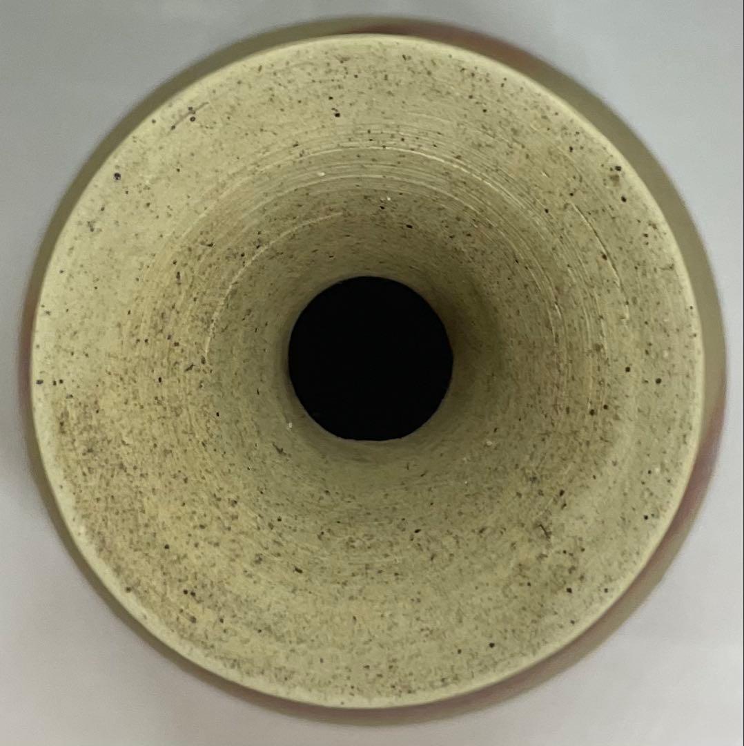 人間国宝　伊勢崎淳　緋襷花入　箱付(四方桟) 　U901