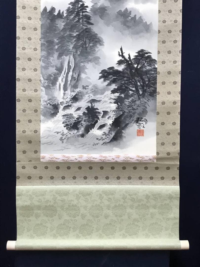 【真作】佐藤耕寛/山水図/掛軸/名家伝来/AC-459