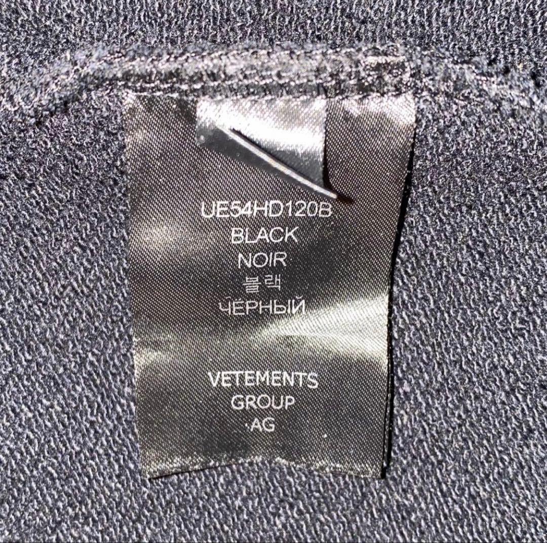 トップス VETEMENTS Logo Embroidery Black Hoodie