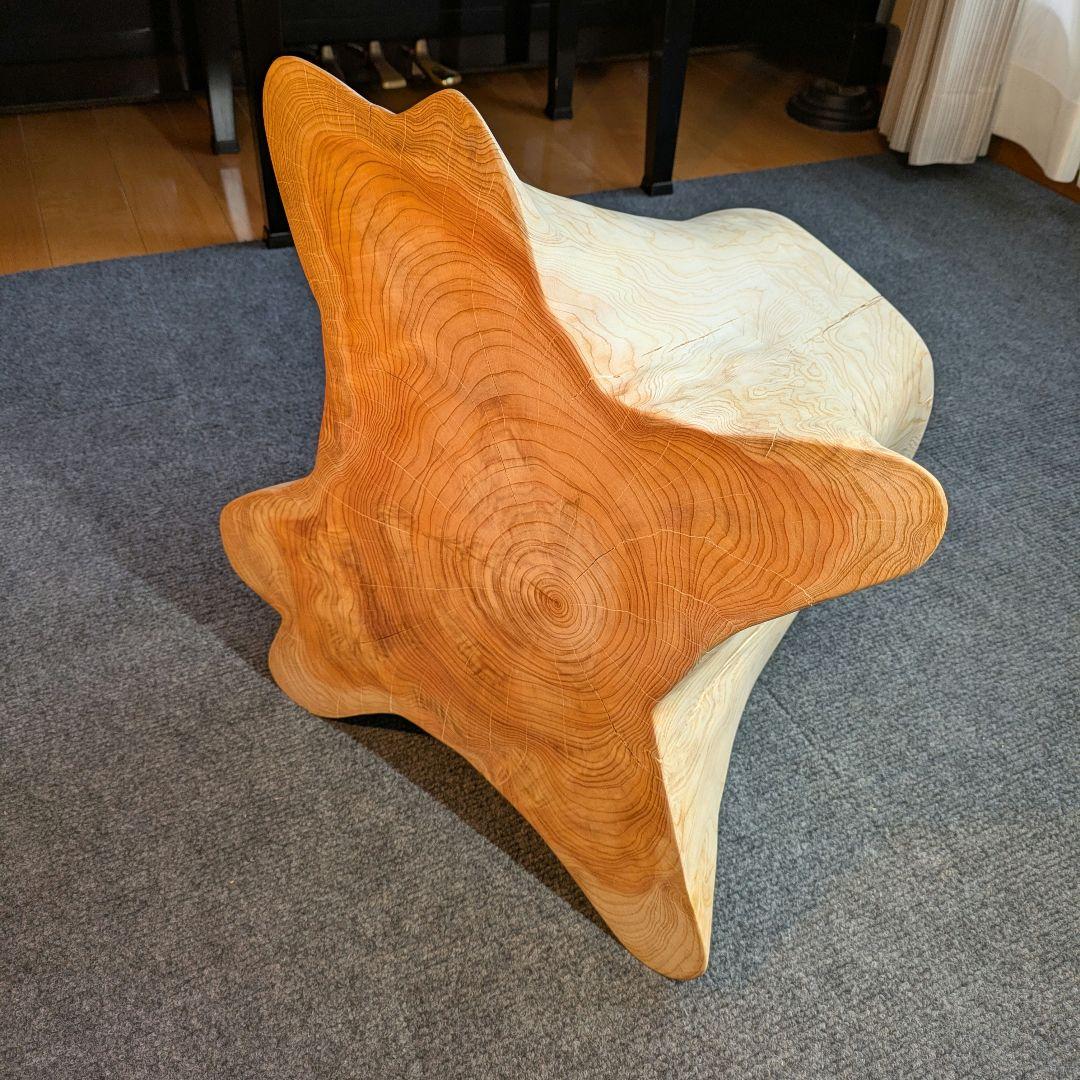 檜　切り株　丸太　椅子　スツール　テーブル　高さ約34㎝