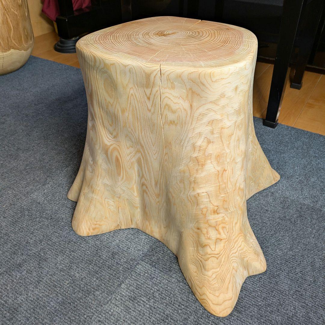 檜　切り株　丸太　椅子　スツール　テーブル　高さ約34㎝