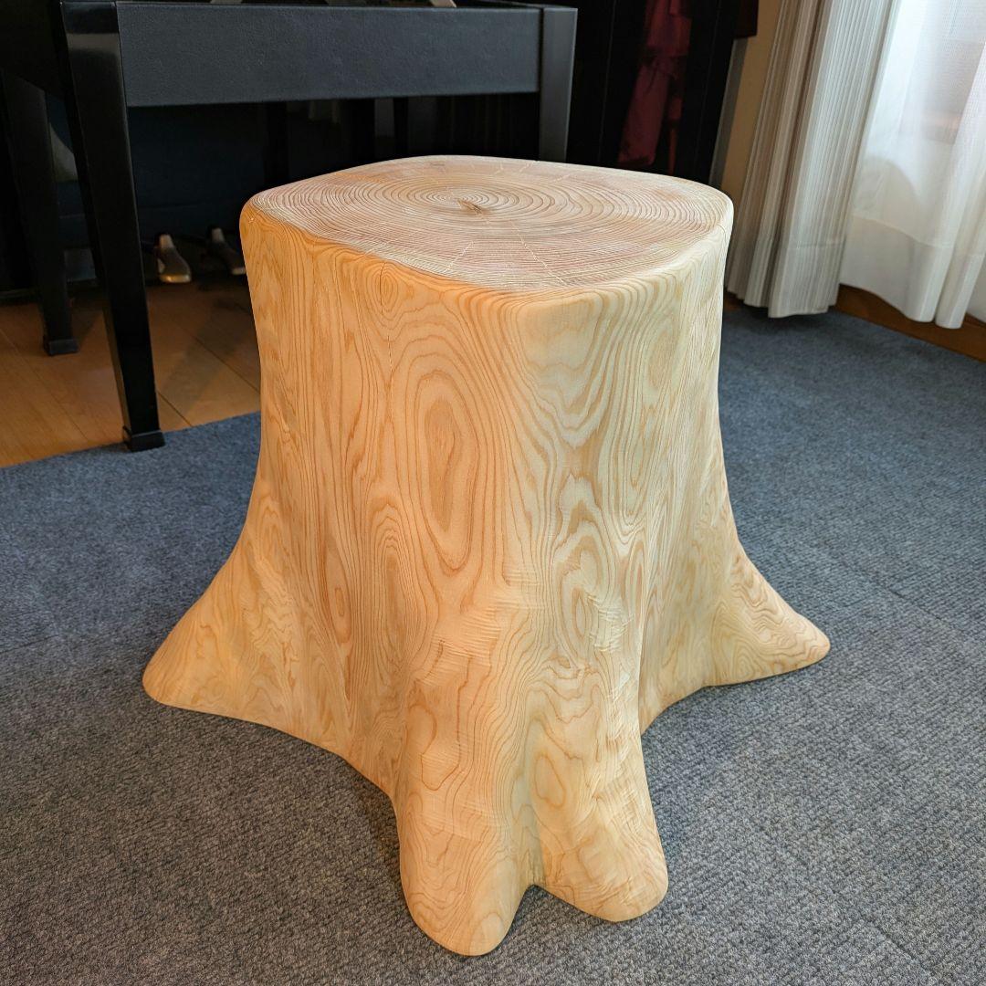 檜　切り株　丸太　椅子　スツール　テーブル　高さ約34㎝