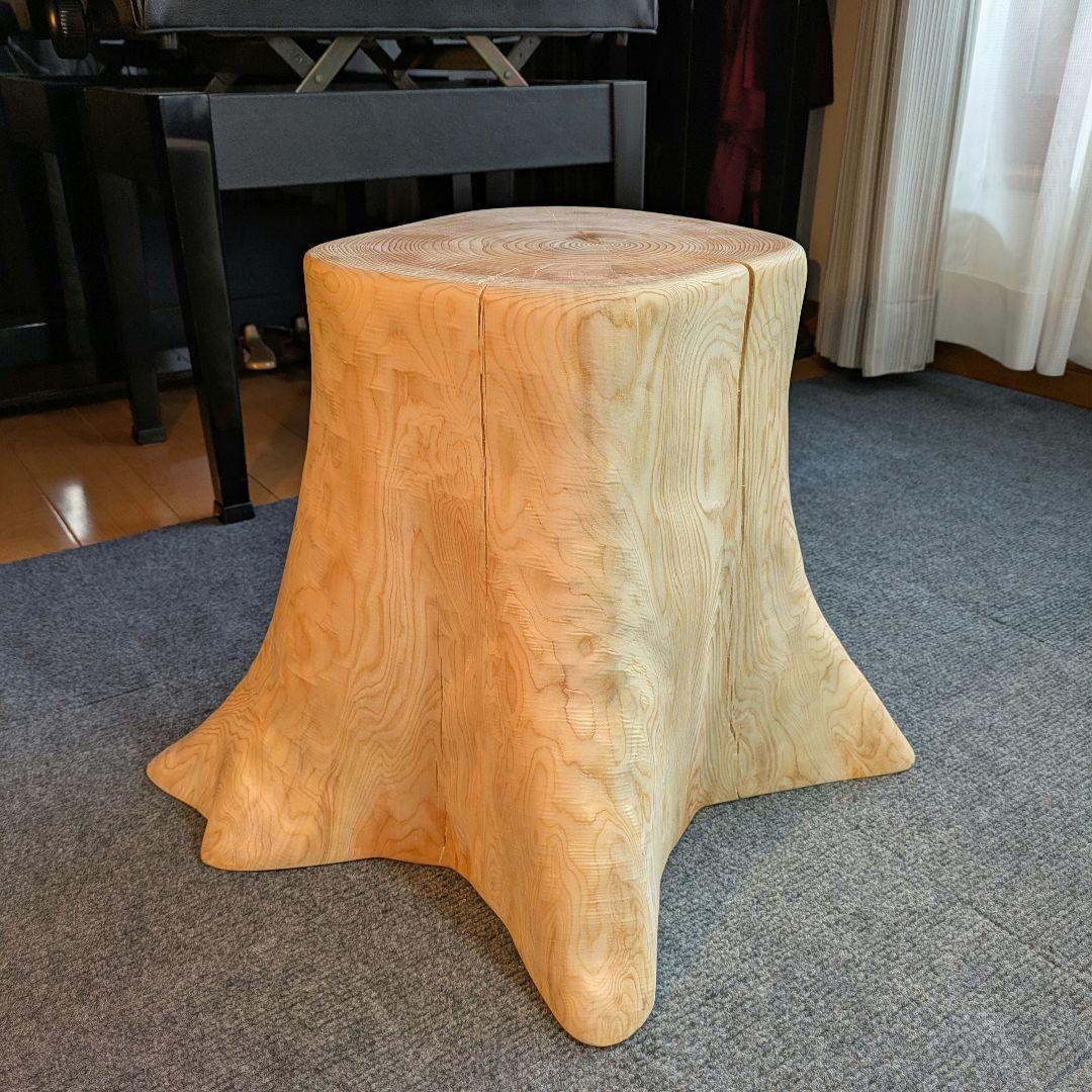檜　切り株　丸太　椅子　スツール　テーブル　高さ約34㎝