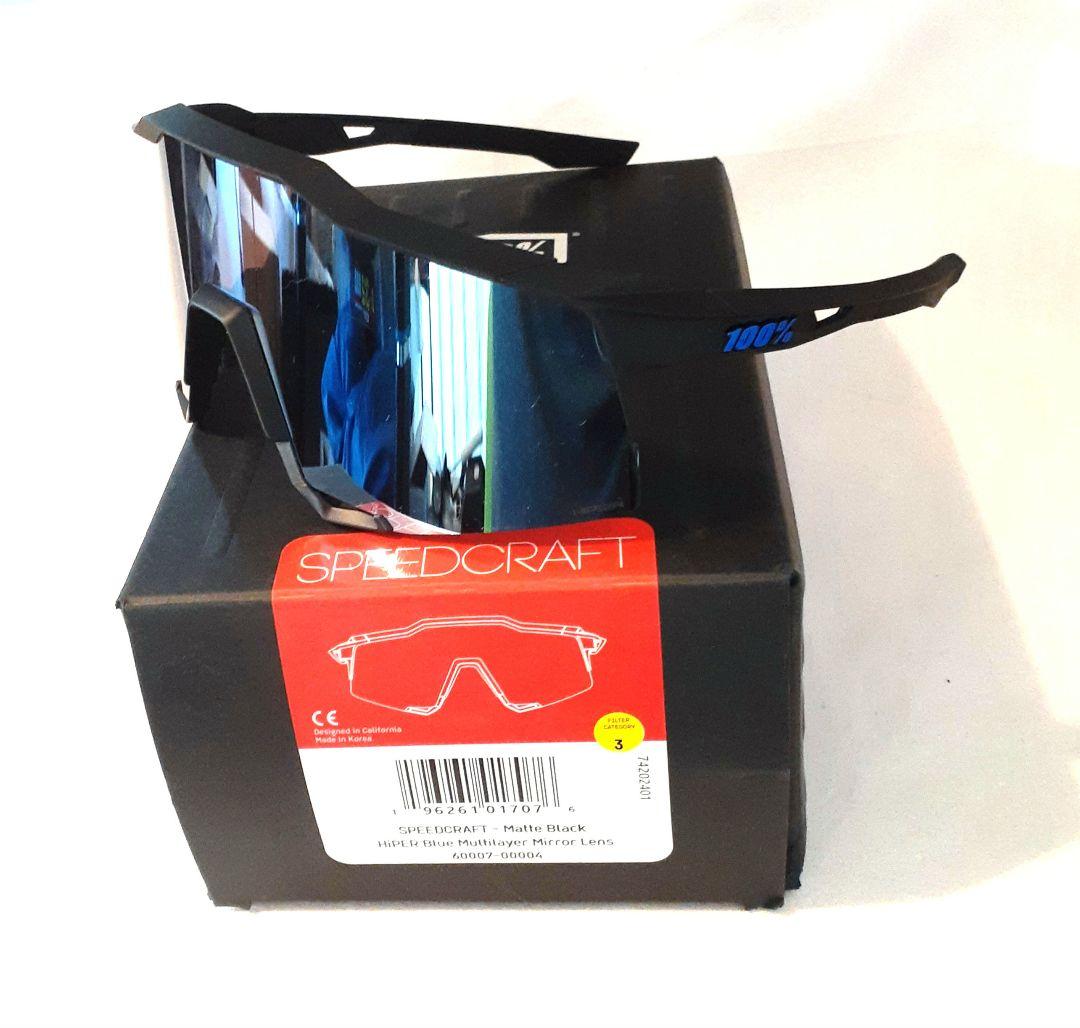 100% SPEEDCRAFT ブラック ブルー ワンハンドレッド サングラス