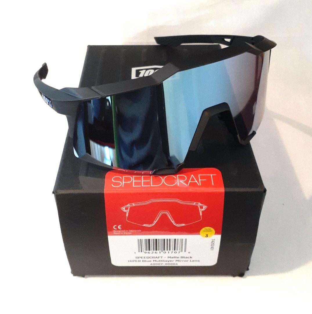 100% SPEEDCRAFT ブラック ブルー ワンハンドレッド サングラス