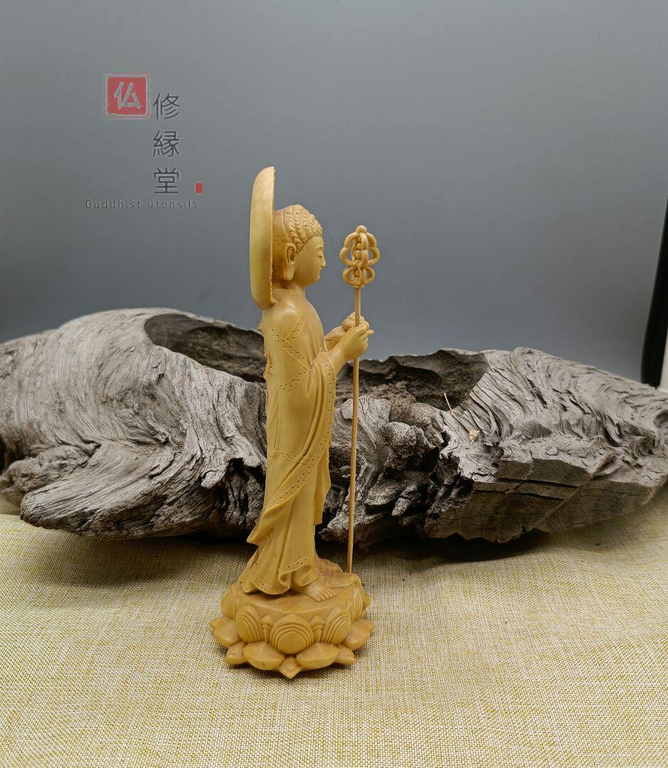 【修縁堂】大迫力 木彫仏像 薬師如来立像 薬師仏 柘植材 精密彫刻 仏師で仕上げ