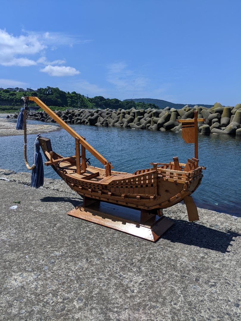 木製北前船　帆付き インテリア用