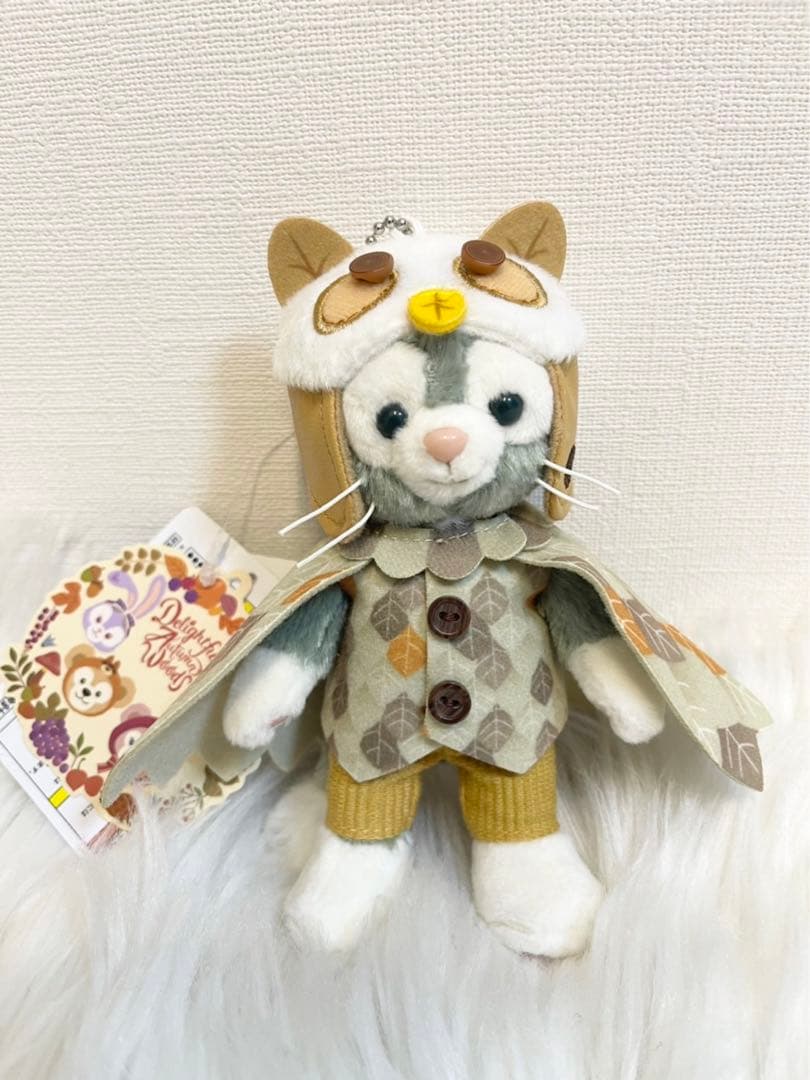 タグ付き ジェラトーニ ぬいぐるみバッジ 秋のぼうけん ハロウィン ふくろう