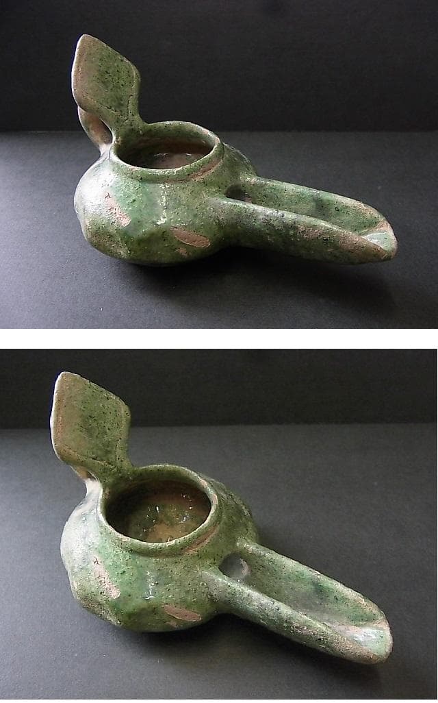 ★C1106★古代イラン　 オイルランプ　陶製　紀元後1000～1200年頃