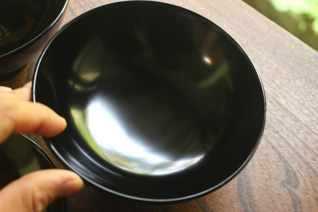 デッドストック！端正な黒漆に極上蘭蒔絵の美しいお椀2点（検輪島塗蒔絵椀雑煮椀