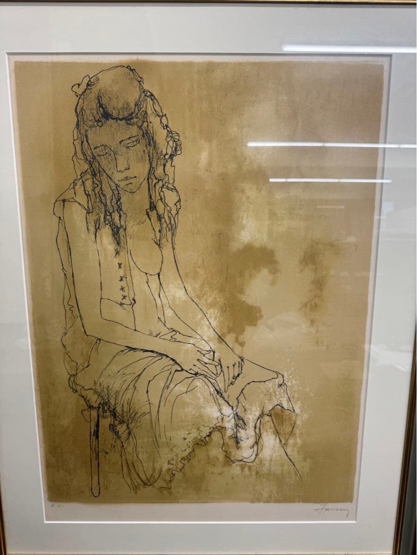 リトグラフ ジャン・ジャンセン　ジャクリーヌ　H.C 直筆サイン