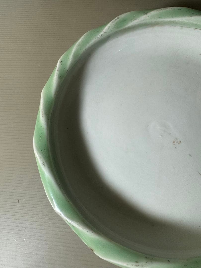 2420 古美術　青磁　三足　菓子鉢　時代物